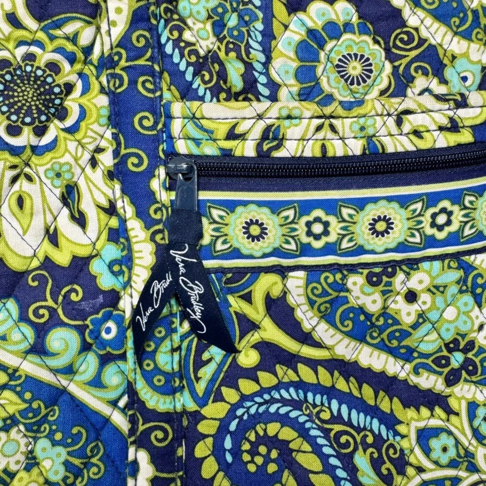 Vera Bradley Rhythm‎ and Blues Green Paisley Quilted Cotton Tote Shoulder Bag